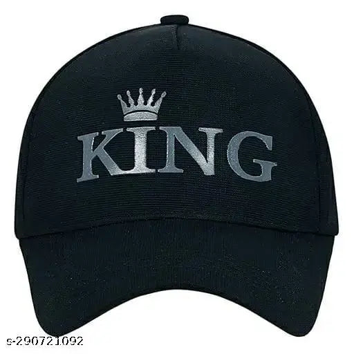 King pattern cotton baseball cap, trending modern design for both girls and boys, adjustable fit for all
