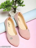 Synthetic leather moonwalk ballet flats, slip-on style for women on dark denim nightout