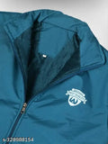 Blue and black IAC kids jacket with zip closure and hoodie design