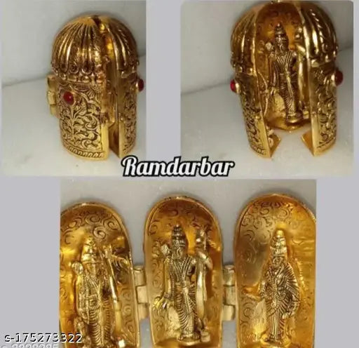 Metal Ramdarbar box, Indian handcrafted metal container, 8.5cm x 9cm x 14cm