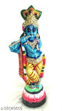 Paper pulp Krishna statue, 12 inches tall, symbolizes divine love and happiness for home decor or pooja purposes. Made in India