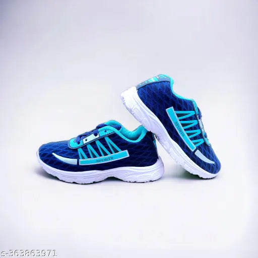 Black, white, blue, teal, sports shoes for active kids