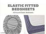 Glace cotton, checked printed king-size bedsheet with 2 pillow covers, perfect for summer, fits 4-8 inch mattresses