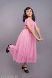 Embellished net sleeveless ethnic gown dress for girls, Indian handcrafted fashion on display