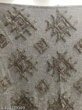 Stone washed slub cotton tufted throw, with blue and white tones