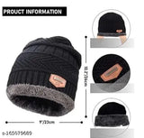 Wool unisex winter accessories: knit hat set (skull cap, gloves with neck warmer), warm and chunky acrylic construction, touchscreen gloves, easy to match with men's winter clothes