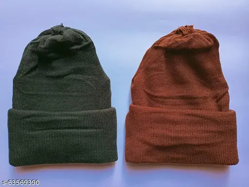 Wool skull cap pack of 2, perfect for winter, durable and stylish monkey cap, ideal for outdoor activities