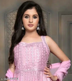Georgette ethnic ensemble in solid colors, celebrating Sharara and Kurti tradition for children aged 3-14 years, India origin