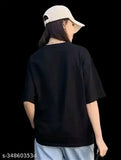 Black, cotton, oversized t-shirt with printed design