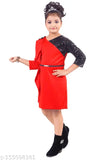 Red sleeveless dress with black and silver embellishments