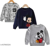 Shreeji Empex® Sweatshirt Hoodie Mickey Mouse Pack of 3 For Boy And Girl's