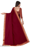 Vichitra Silk KATRI Saree with separate brocade blouse, traditional Indian ethnic wear in free size (5.5m x 0.8m)