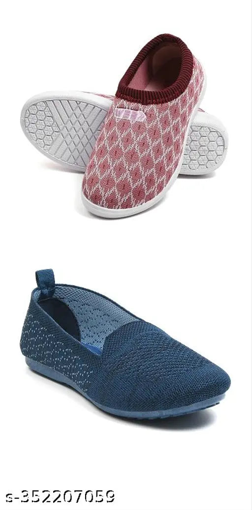 Lightweight mesh ballerina shoes for women (2 pair), high quality, comfortable & stylish slippers, ideal for daily walking & orthopedic use