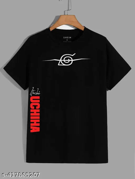 Naruto Itachi Uchiha printed cotton t-shirt, short sleeves, vivid design. Perfect for anime fans