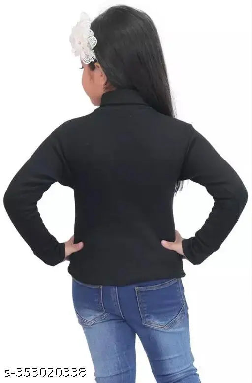Nylon turtle high neck winter sweater, solid design for girls aged 0-78 years, perfect for cold weather