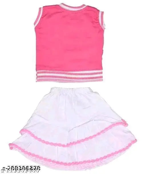 Pink cotton baby shorts with trim