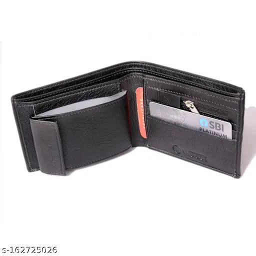 Brown leather trendy wallet, 5 compartments, free size (12cm x 10cm), ideal for gifting, luxury everyday essential