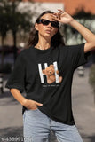 Trendy black oversized t-shirt with cool bear graphic, short sleeve, casual style