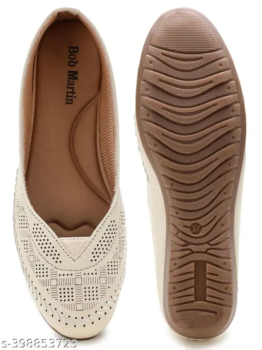 Synthetic leather slip-on ballerinas in india-3, india-4, india-7, india-9 - latest bellies women's footwear