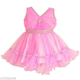 Pink tulle skirt with ruffled hem, sequin belt, girl's party dress