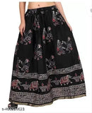 Black traditional dandiya skirt with embroidered figures
