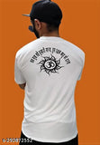 White polyester sports t-shirt with Hanuman sublimation printing, round neck, short sleeves. High-quality Sarina fabric. Size S (38in chest, 25in length), M (40in chest, 26in length), L (42in chest, 27in length), XL (44in chest, 28in length), XXL (46in chest, 29in length). Made in India