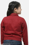 Young girl wearing a red jacket
