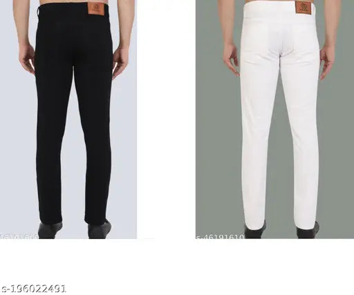 Men's solid denim jeans, pack of 1 (size 28, 30, 32, 34 or 36). Indian-made classic denim wear for fashion