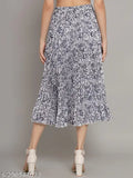 Printed pleated maxi skirt in vibrant pastel hues, perfect for casual wear or bridal attire