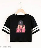 Trendy cotton blend women's short sleeve t-shirt, printed with glamorous design in vibrant colors, perfect for casual wear (Size: S34, M36, L38, XL40)