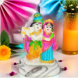 Radhe Krishna Cultured Marble Murti Statue 4 inch