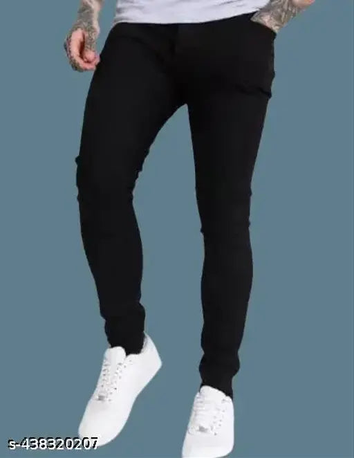 Black regular fit men's jeans
