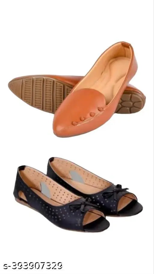 Synthetic perforated ethnic sandals, comfortable and fashionable bellies from ASHAKTI New Collection for women & girls (PACK OF 2), attractive designs in India