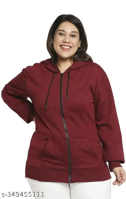 XXL/XXXL women's fleece hoodie & sweatshirt - warm plus size winter wear, ideal for cold seasons