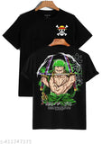 ONE PIECE Zoro Roronoa unisex cotton round neck t-shirt, short sleeves, printed design, XS-XL sizes
