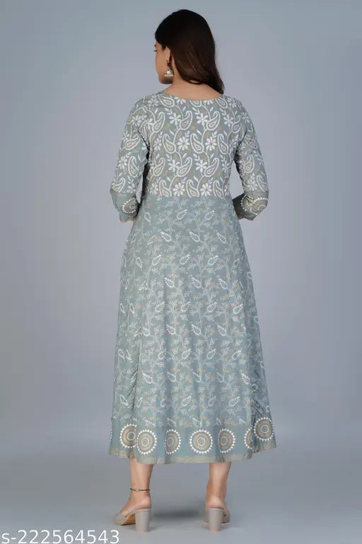Rayon Angrakha print combos, three-quarter sleeves, diverse sizes S-XXXL, Indian origin