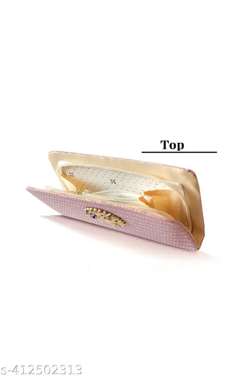 Pink and white floral evening clutch, BK brand for women