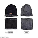 Yintai Combo of Winter Woolen Cap set With Gloves and other Freebies for Men Women Boys and Girls