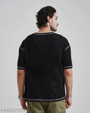 Men's oversized fit cotton t-shirt, drop shoulder design - soft, high-quality Indian boutique clothing in solid color (S: 38in x 26in, M: 40in x 26in, L: 42in x 27in, XL: 44in x 27in)
