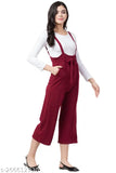 Brown polyester short-sleeved women's dungaree by Essence, solid pattern, formal wear for M (36/46/28/33) & L (38/46/30/35) sizes