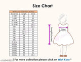 Silver Kraft baby girl winter dress, size chart in frame