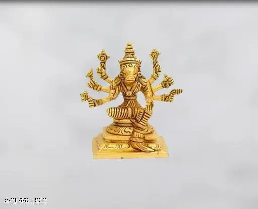 Brass 8-handed Varahi Amman statue, Lord Vishnu's Varaga Avatar idol, 4x4 cm x 100g for worship, Indian origin