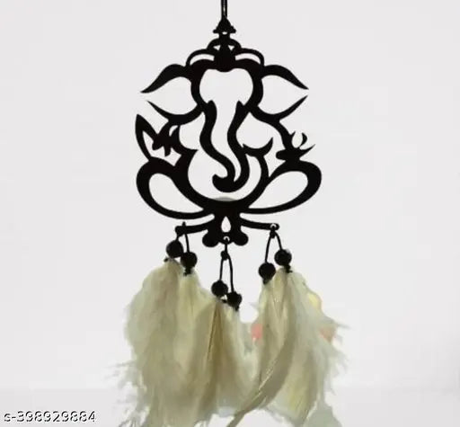 Handmade vibrant white Dream Catcher car hanging, traditional art piece for outdoor garden or bedroom decor