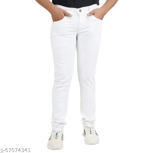 Stylish men's denim jeans, solid pattern, size 28-36, Indian origin