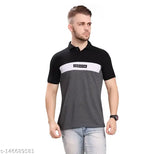 Cotton blend men's polo shirt, regular fit, printed net, short sleeves by Keesor, India
