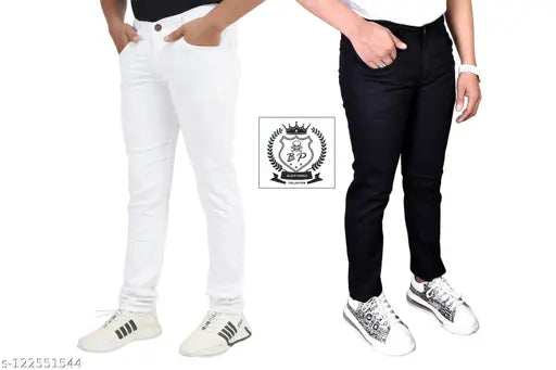 Designer men's denim jeans, blue, slim fit pack of 2