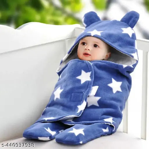 Geometric wool fleece newborn baby sleeping bag, free size for 0-2 years