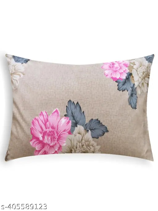 Microfiber double floral fitted bedsheet (144 TC, 10" skirt), elastic, two pillow covers - summer-ready bedroom decor