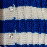 Pure wool baby sweater with cap & socks, self-design net pattern, handmade for 0-6 months, India origin