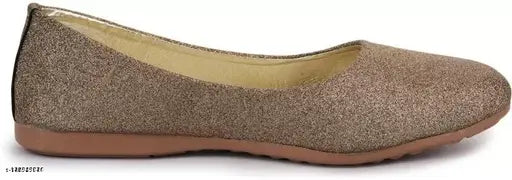 Golden synthetic leather ballet flats for women - Moonwalk Bellies, ideal for party or everyday wear